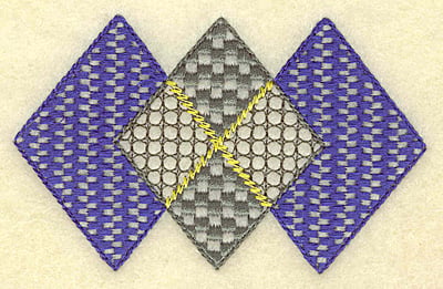 Embroidery Design: Plaid diamond trio<br> 3.81w X 2.35h