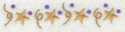 Embroidery Design: Stars and Streamers<br>5.91w X 1.25h