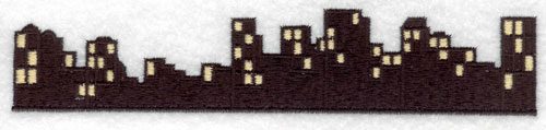 Embroidery Design: Night Cityscape Large<br>7.01w X 1.42h