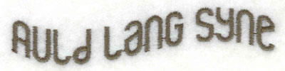 Embroidery Design: Auld Lang Syne<br>3.91w X 0.86h