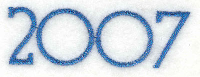 Embroidery Design: Two Thousand and Seven<br>3.04w X 0.96h | Embroidery Legacy Embroidery Design: Two Thousand and Seven<br>3.04w X 0.96h