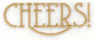 Embroidery Design: Cheers<br>3.83w X 1.45h