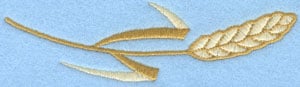 Embroidery Design: Single Lg. Wheat Sheaf Horizontal<br>4.57w X 1.30h