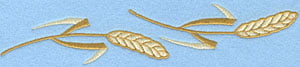 Embroidery Design: Double Lg. Wheat Sheaf Horizontal<br>7.63w X 1.68h