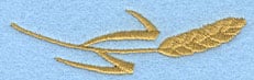Embroidery Design: Single Sm. Wheat Sheaf Horizontal<br>2.98w X 0.85h
