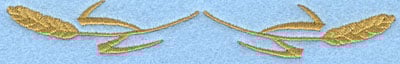Embroidery Design: Double Wheat Sheaf Horizontal A<br>5.42w X 0.76h