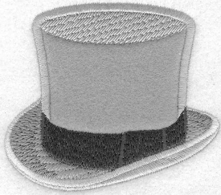 Embroidery Design: Top Hat Applique<br>3.50w X 3.06h