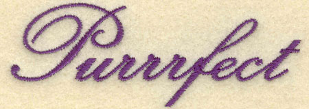Embroidery Design: Purrfect<br>3.91w X 1.41h