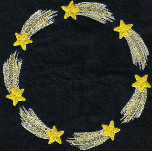 Embroidery Design: Shooting Star Circle<br>7.47w X 7.32h