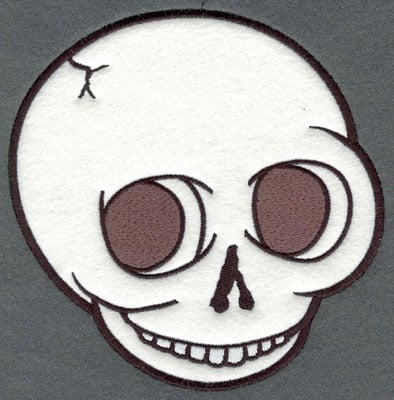 Embroidery Design: Skull Large Applique<br>6.09w X 6.07h