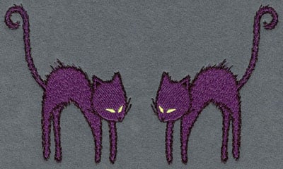 Embroidery Design: Cats Facing Each Other<br>6.49w X 3.86h