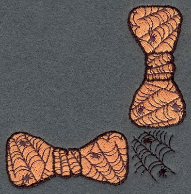 Embroidery Design: Bow Ties Corner with Spider Web<br>3.35w X 3.33h