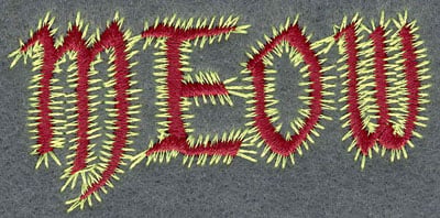 Embroidery Design: Meow<br>2.79w X 1.36h