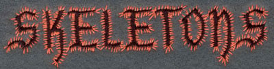 Embroidery Design: Skeletons<br>4.89w X 1.19h