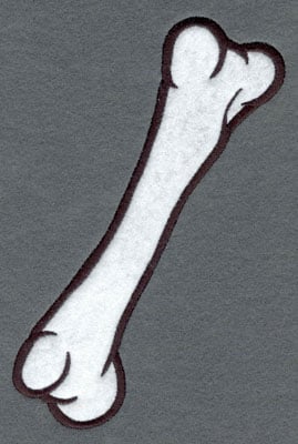 Embroidery Design: Bone Single Large Applique<br>4.92w X 7.40h