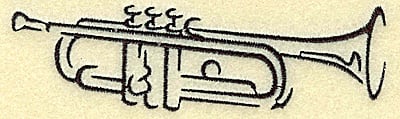 Embroidery Design: Trumpet large<br> 4.94w X 1.41h