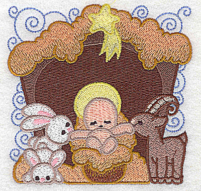 Embroidery Design: Nativity scene 5 small<br> 3.79w X 3.71h | Embroidery Legacy Embroidery Design: Nativity scene 5 small<br> 3.79w X 3.71h