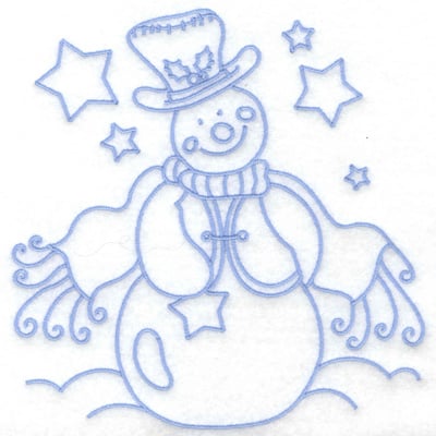 Embroidery Design: Snowman in vest large<br> 6.32w X 6.44h | Embroidery Legacy Embroidery Design: Snowman in vest large<br> 6.32w X 6.44h