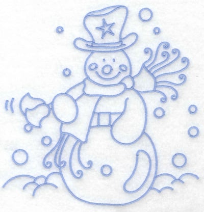 Embroidery Design: Snowman ringing bells large<br> 6.31w X 6.45h