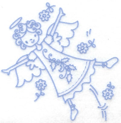 Embroidery Design: Angel in flight large<br> 6.35w X 6.42h