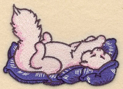 Embroidery Design: Cuddly cat<br>3.90w X 2.77