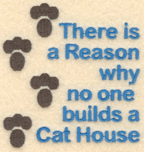Embroidery Design: Cat house<br>3.72w X 3.88h