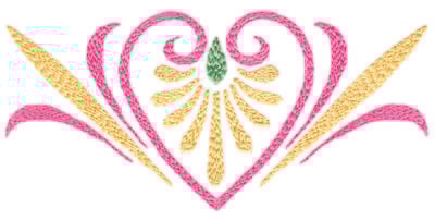 Embroidery Design: Elegant Heart (large)<br>6.32" x 3.07"