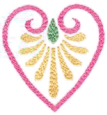 Embroidery Design: Elegant Heart Single (large)2.90" x 3.07"