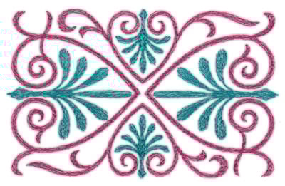 Embroidery Design: Swirling Hearts (small)<br>5.28" x 3.36"