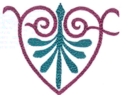 Embroidery Design: Swirling Heart Single (large)<br>4.83" x 3.91"