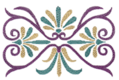 Embroidery Design: Deco Swirls (small)<br>4.71" x 3.01"