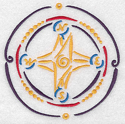 Embroidery Design: Compass large<br> 4.87w X 4.96h