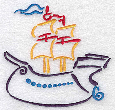 Embroidery Design: Ship large<br> 4.98w X 4.86h