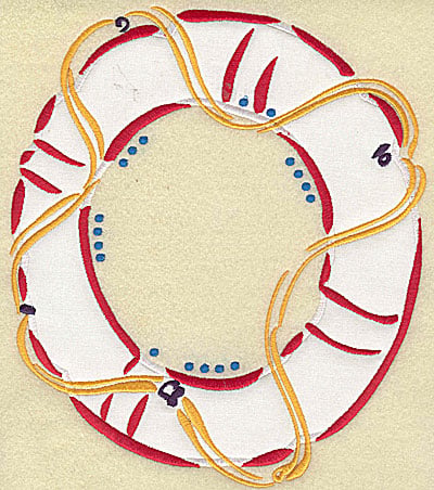 Embroidery Design: Lifebuoy applique<br> 8.81w X 7.68h