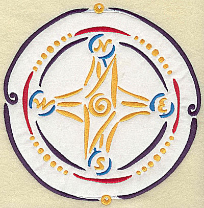 Embroidery Design: Compass applique<br> 7.57w X 7.72h