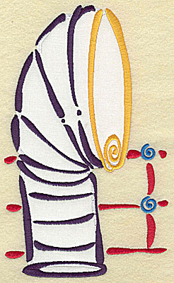 Embroidery Design: Ship's smokestack applique<br> 4.66w X 7.78h