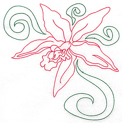 Embroidery Design: Orchid 3 large<br> 6.88w X 6.96h