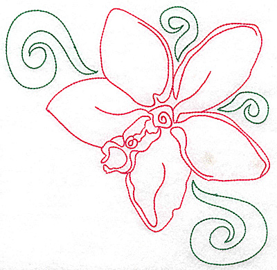 Embroidery Design: Orchid 4 large<br> 6.92w X 6.90h