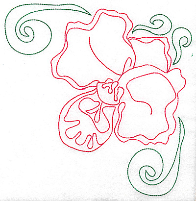 Embroidery Design: Orchid 5 large<br> 6.96w X 4.94h