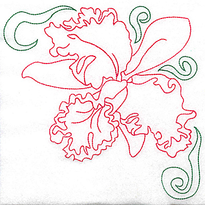 Embroidery Design: Orchid 7 large<br> 6.93w X 6.96h