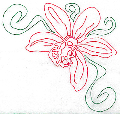 Embroidery Design: Orchid 9 large<br> 6.92w X 6.68h