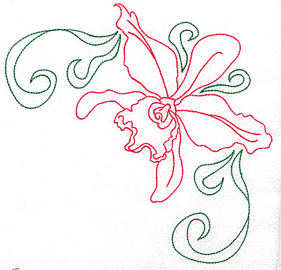 Embroidery Design: Orchid 10 large<br> 6.91w X 6.90h