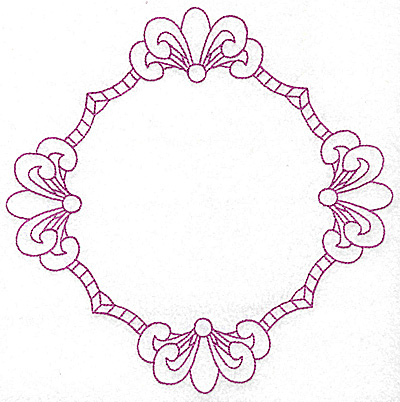 Embroidery Design: Fleur-de-lys frame 105 large<br> 7.76w X 7.76h