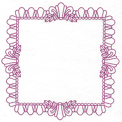 Embroidery Design: Rectangular fleur-de-lys frame 106 large<br> 7.76w X 7.76h