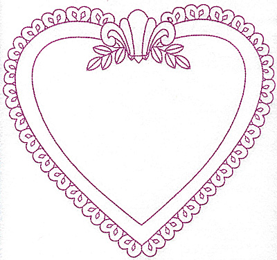 Embroidery Design: Heart shaped frame 109 large<br> 8.34h X 7.75h