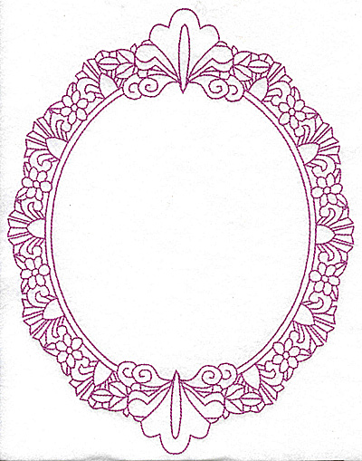 Embroidery Design: Oval frame 110 large<br> 9.86w X 7.76h