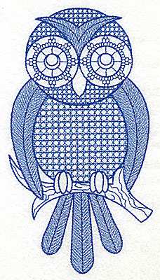 Embroidery Design: Owl A large<br> 3.71w X 6.94h