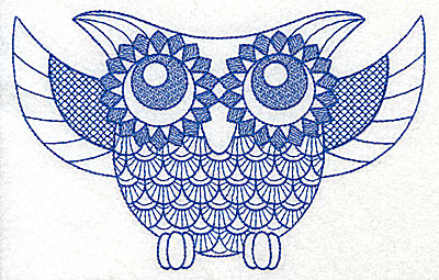 Embroidery Design: Owl C large <br> 6.95w X 4.39h