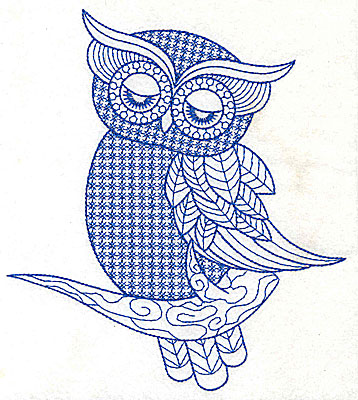 Embroidery Design: Owl D large<br> 6.15w X 6.91h