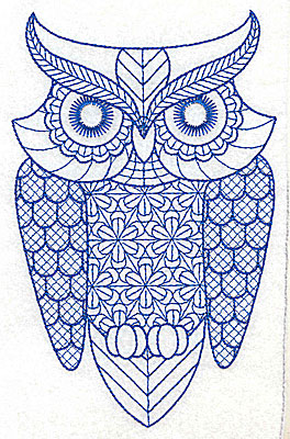 Embroidery Design: Owl G large<br> 4.35w X 6.90h